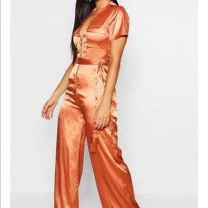 Rust Satin Jumpsuit